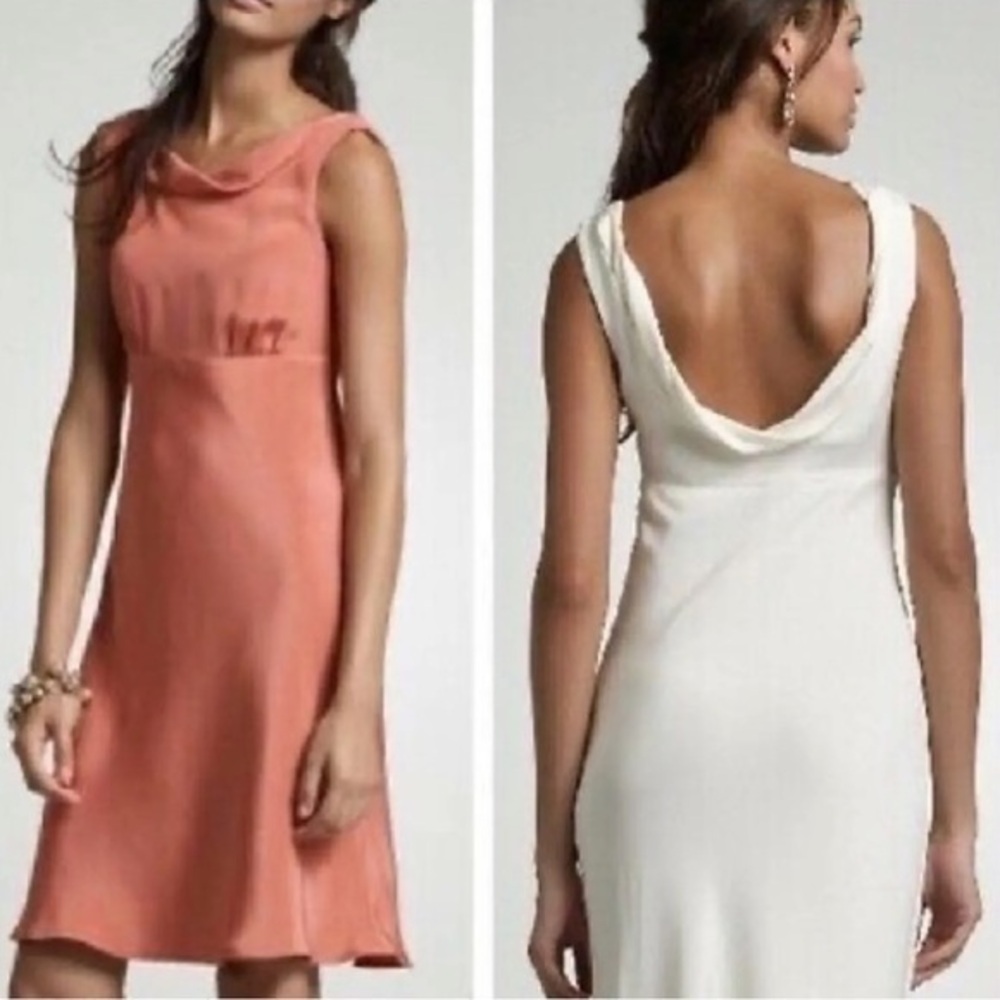 J.Crew Pink Silk Drape Neck Dress Size 8